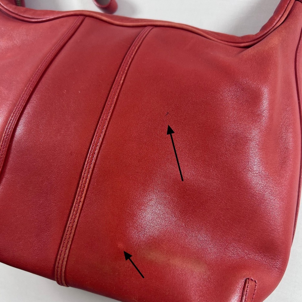 Coach Amanda 6951 Shoulder Bag Womens Red Leather Hobo Brass Vintage Y2K Boho - Picture 16 of 16